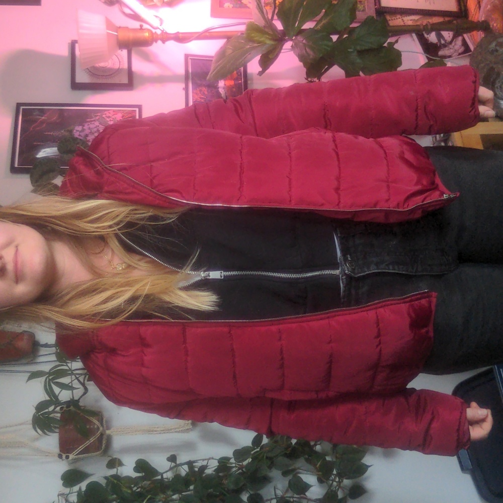 Maroon puffy jacket medium/large